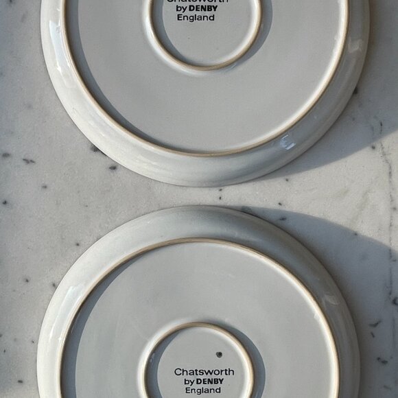 SOLD: Denby Langley CHATSWORTH Dinner Plate Lot of FOUR Vintage Hand Painted - Picture 6 of 11